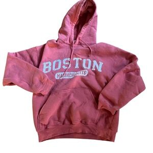 Boston Massachusetts Pink Hoodie sweatshirt unisex